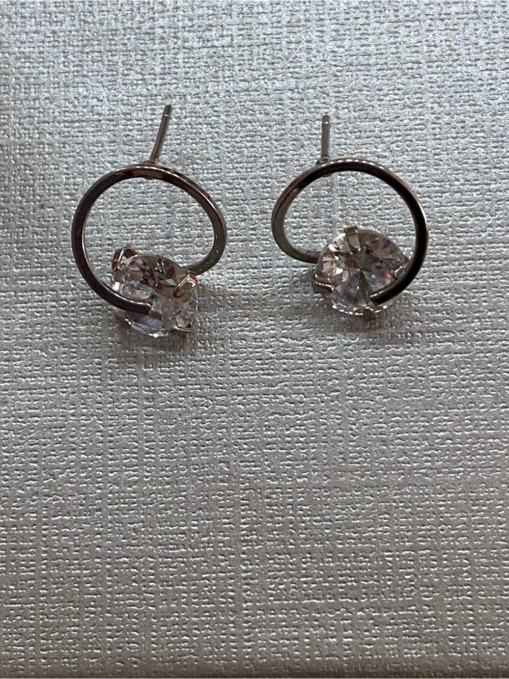 Spiral Stud Earrings with Clear Crystal